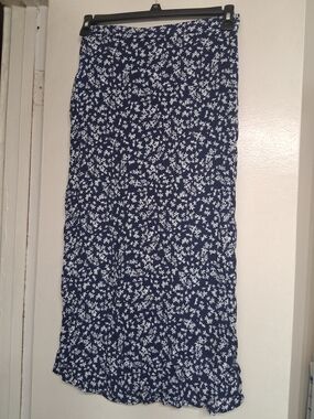 Cotton On Navy and White Floral Maxi Skirt